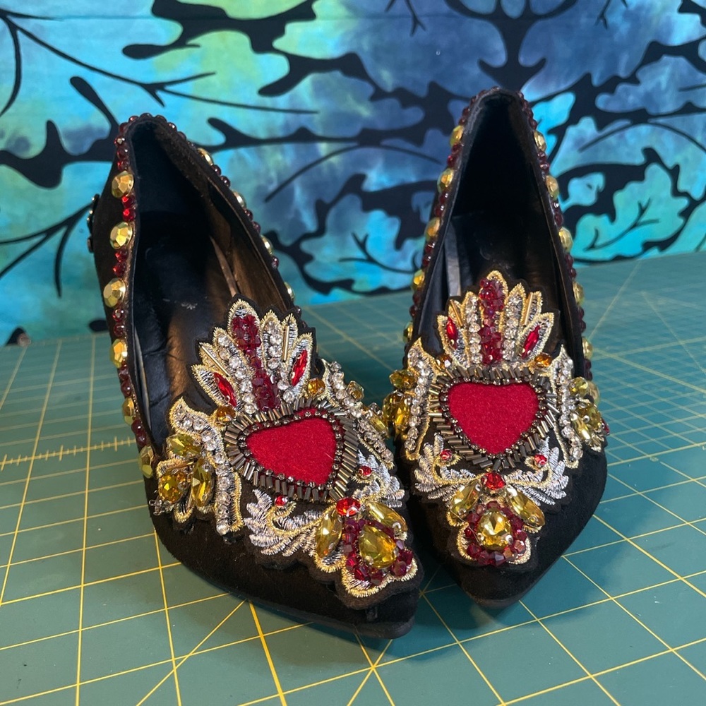 Re Worked thrifted sacred heart heels.